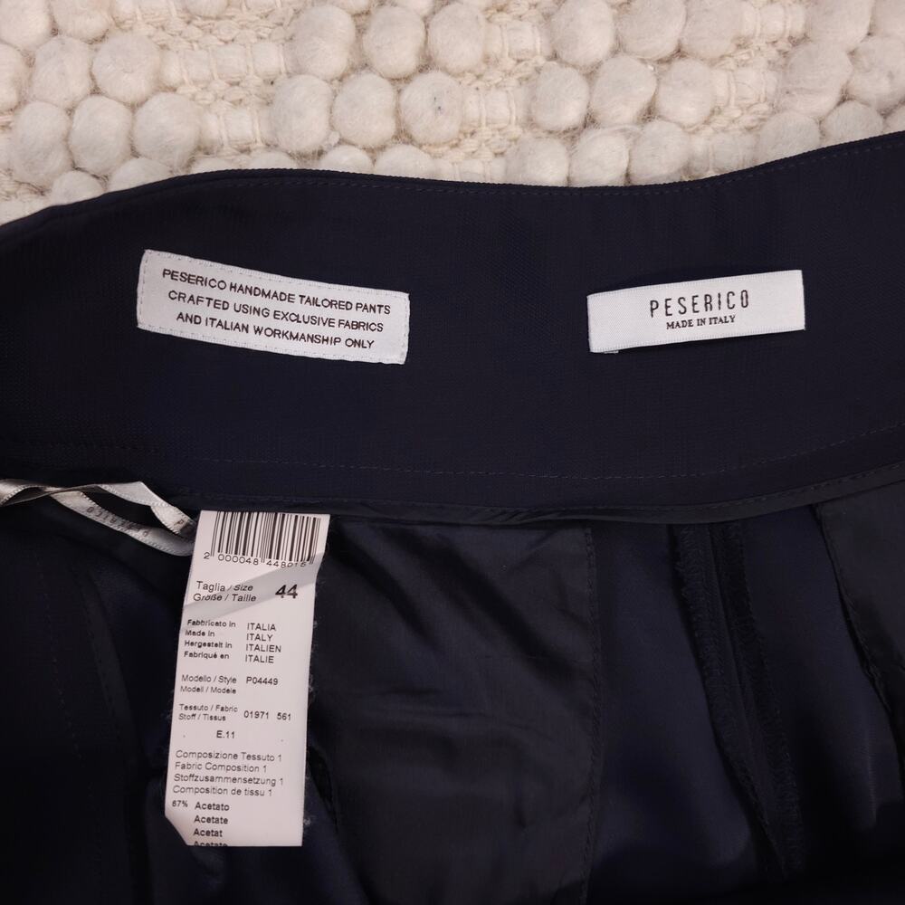 Peserico Cropped Wide Leg Palazzo Pants Navy Blue Sz 44 - Picture 4 of 8